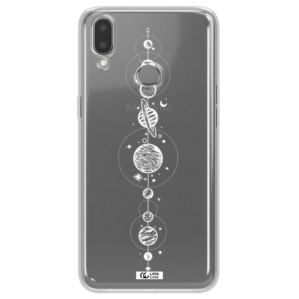 Solar System Line Art Samsung A10S Clear TPU Case