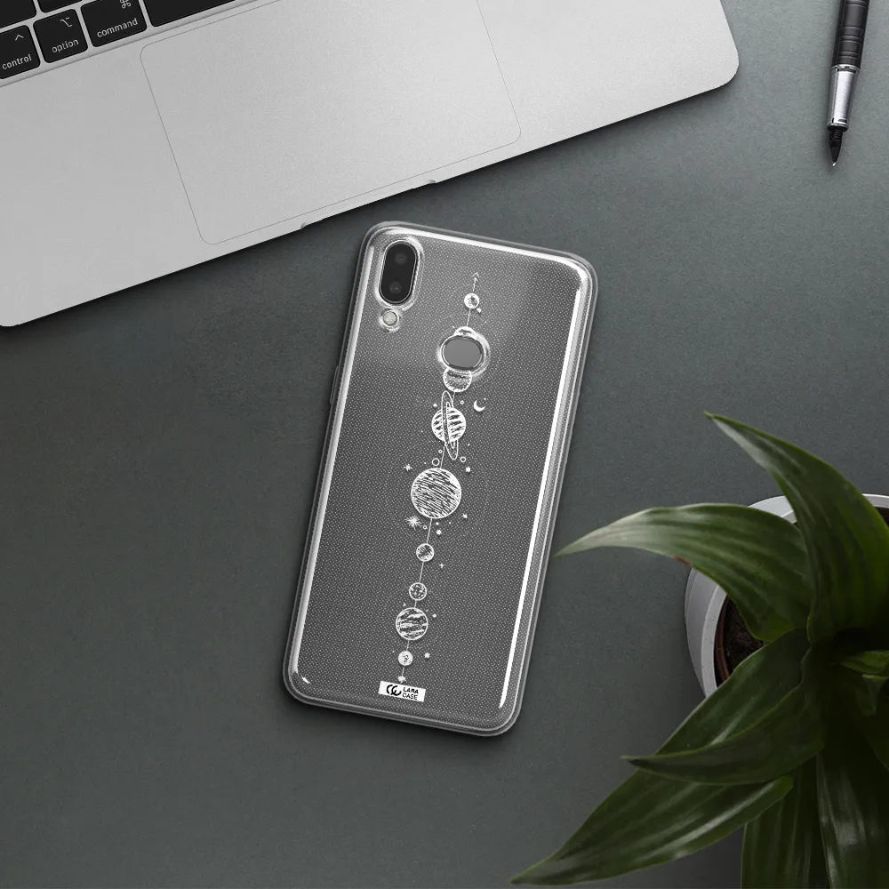 Solar System Line Art Samsung A10S Clear TPU Case
