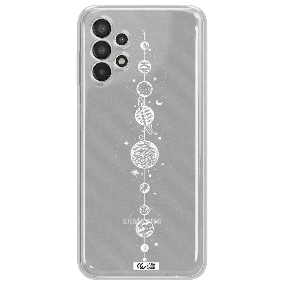 Solar System Line Art Samsung A13 Clear TPU Case