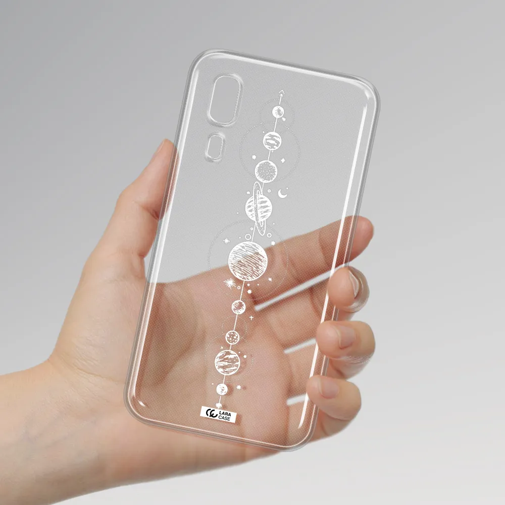 Solar System Line Art Samsung A2 Core Clear TPU Case