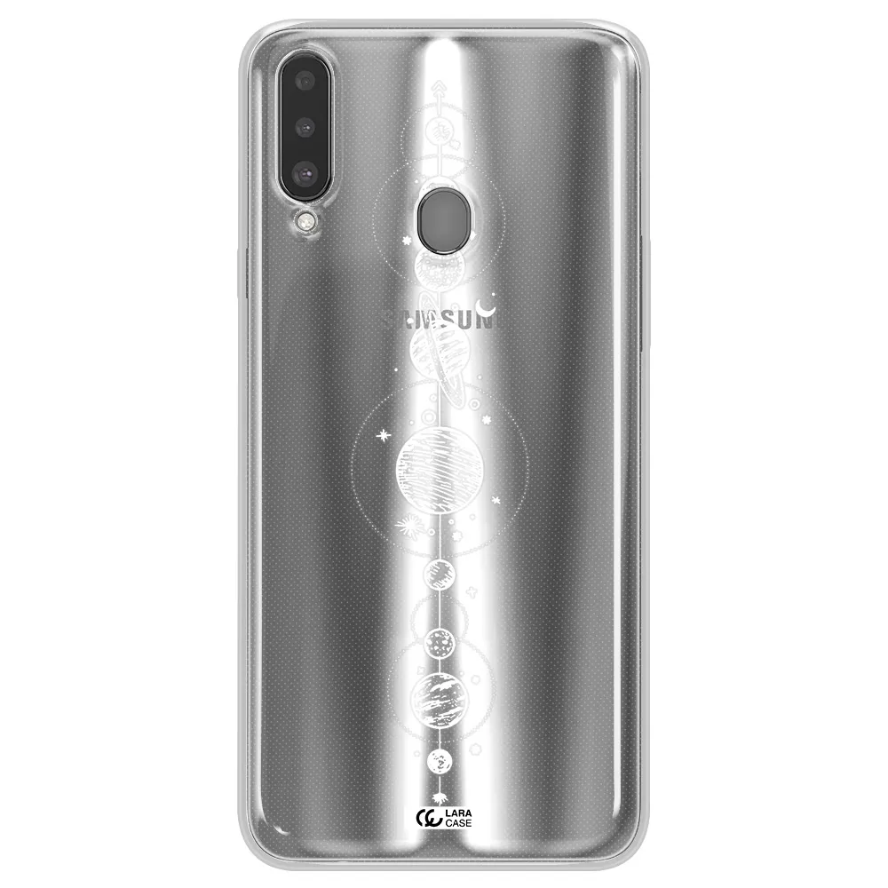 Solar System Line Art Samsung A20S Clear TPU Case