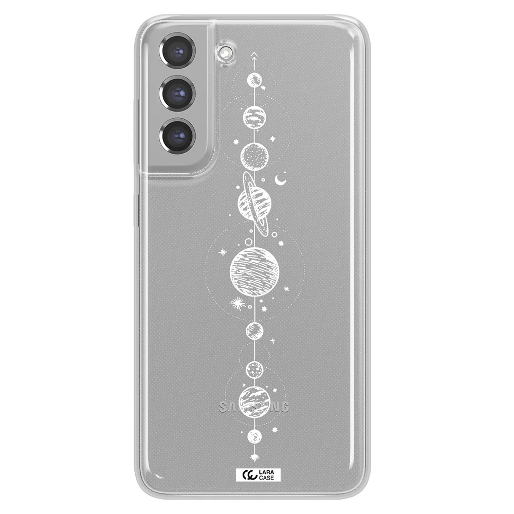 Solar System Line Art Samsung A21 Fe Clear TPU Case