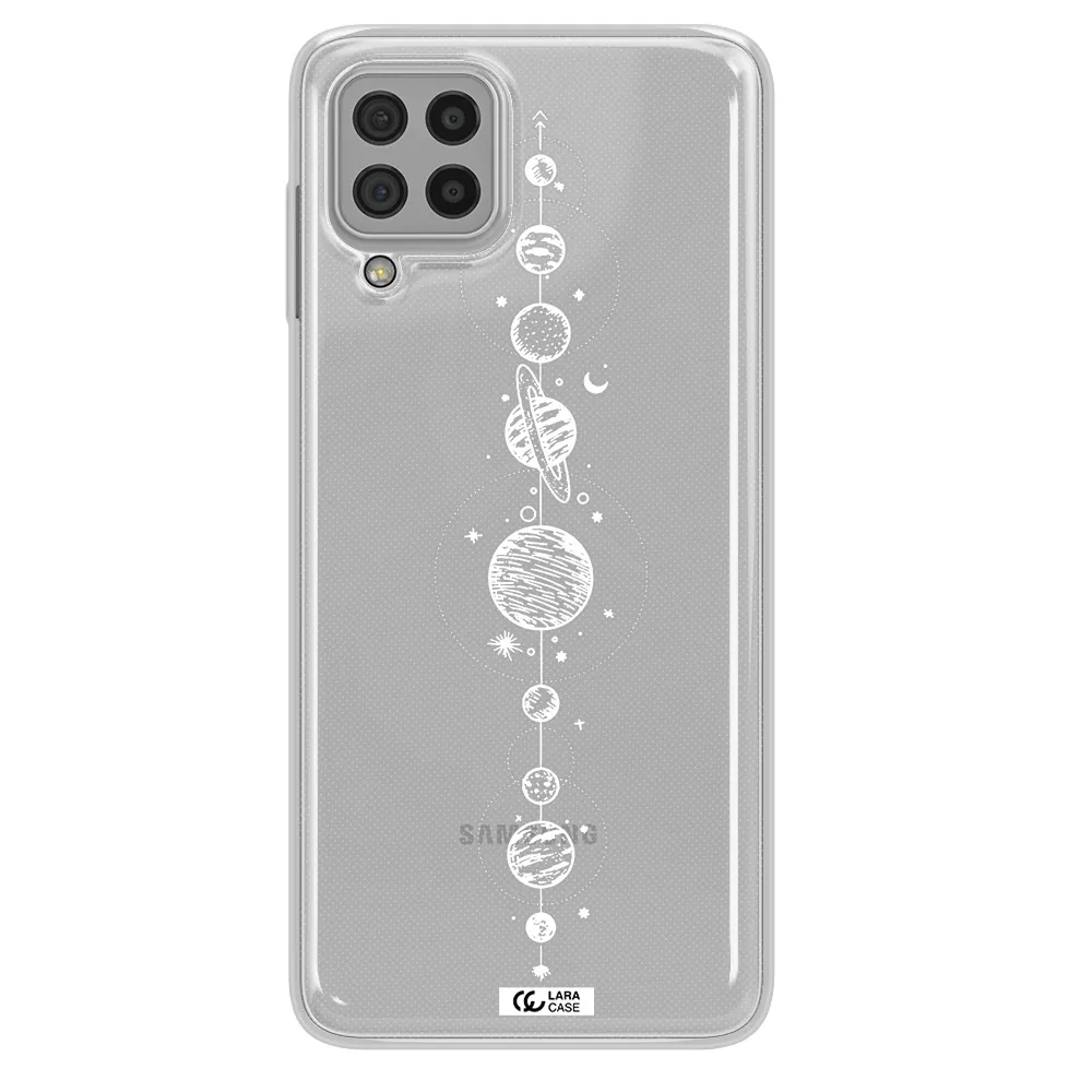 Solar System Line Art Samsung A22 4g Clear TPU Case