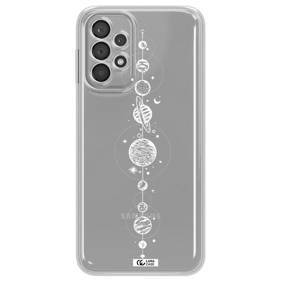 Solar System Line Art Samsung A23 5G Clear Tpu Case