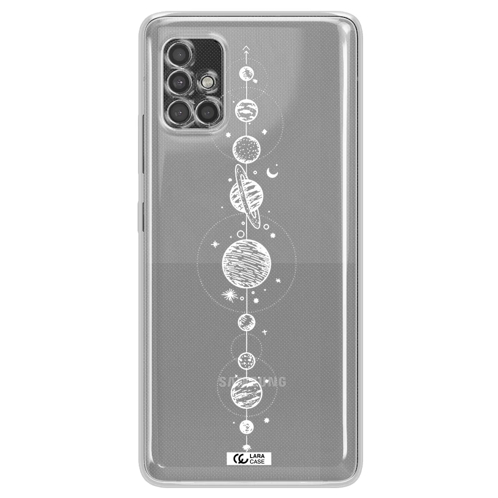 Solar System Line Art Samsung A40S Clear Tpu Case