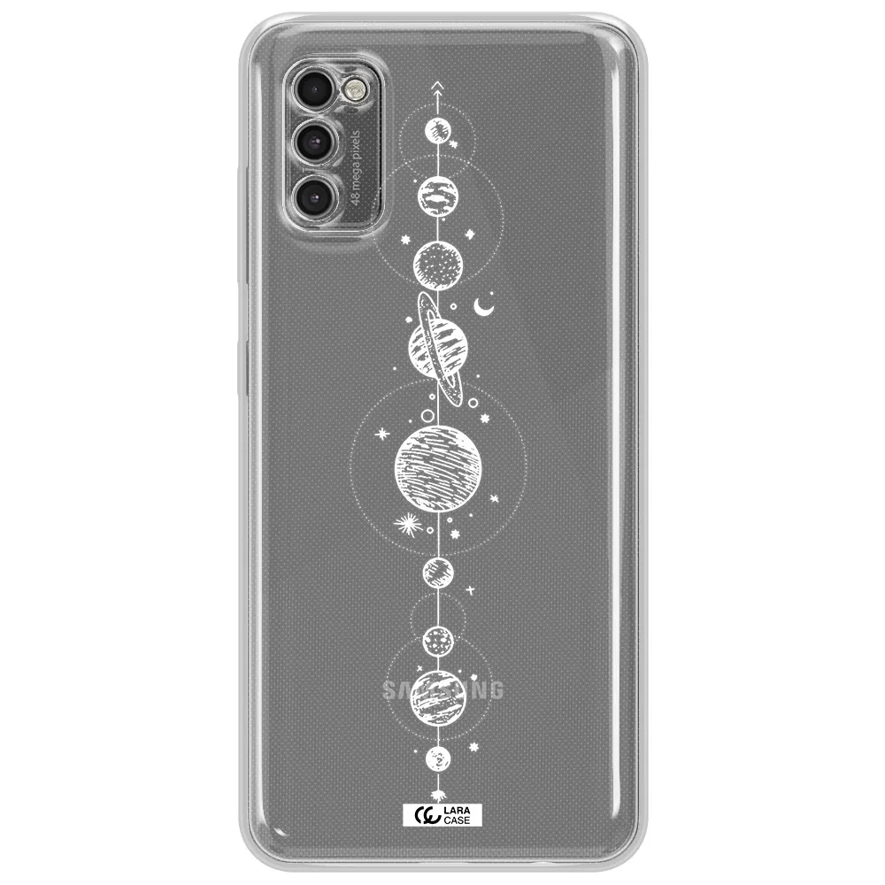 Solar System Line Art Samsung A41 Clear Tpu Case