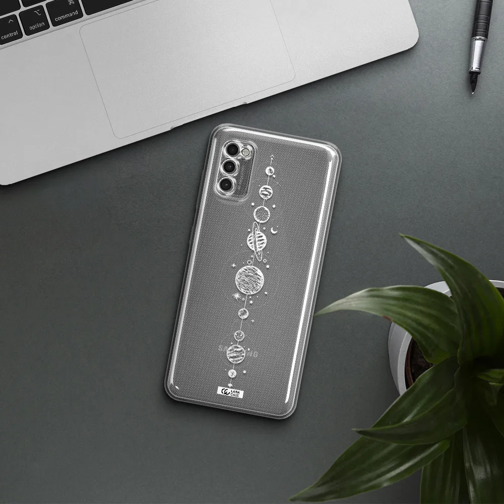 Solar System Line Art Samsung A41 Clear Tpu Case
