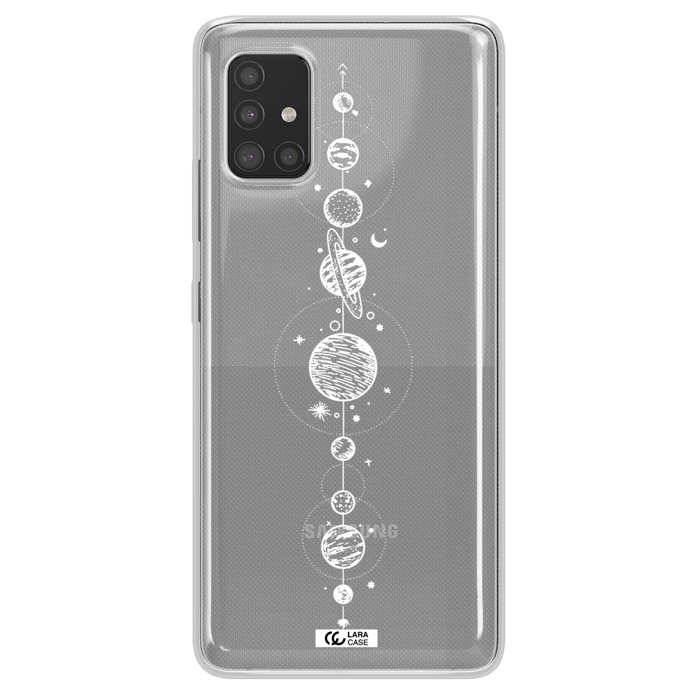 Solar System Line Art Samsung A51 Clear TPU Case