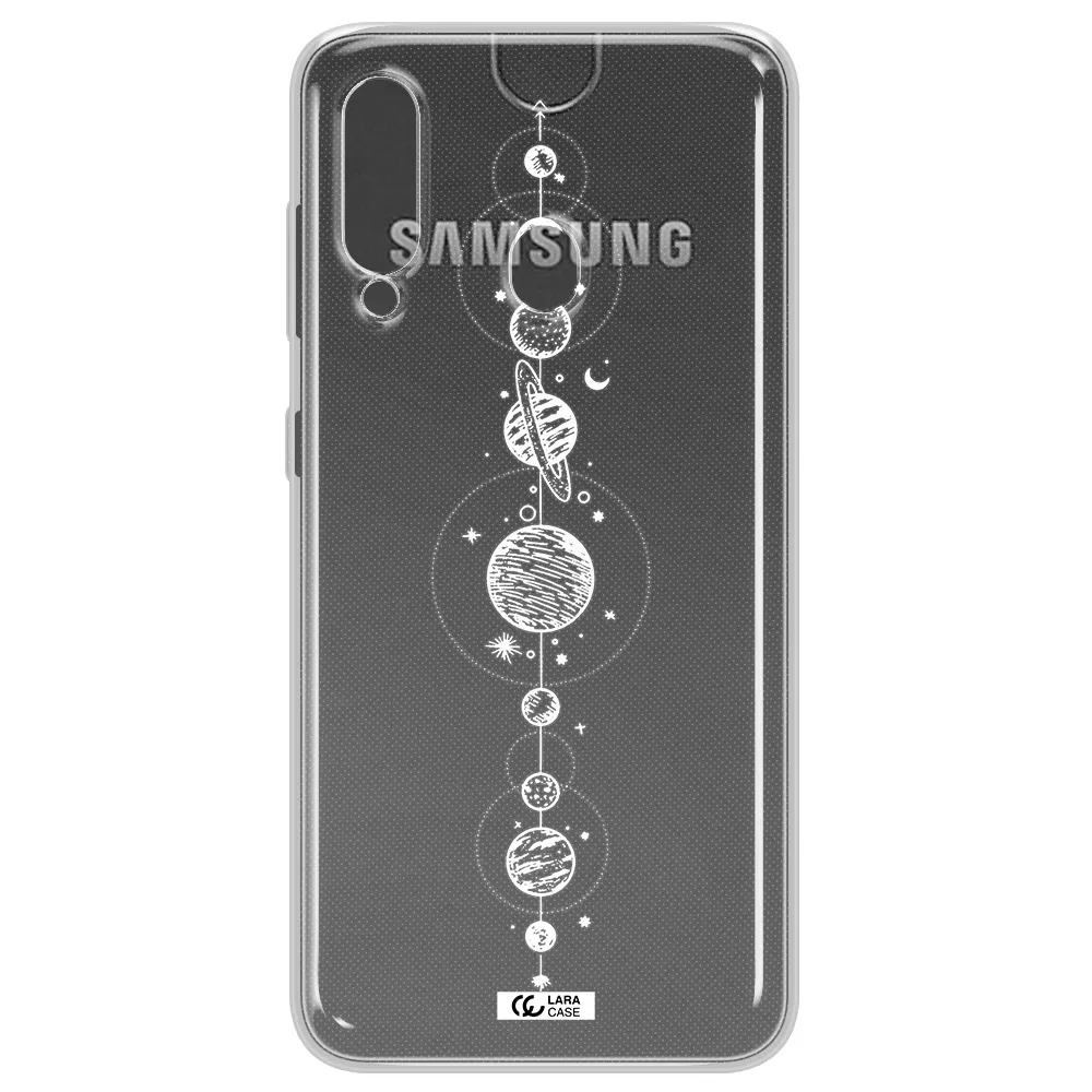 Solar System Line Art Samsung A60 Clear TPU Case