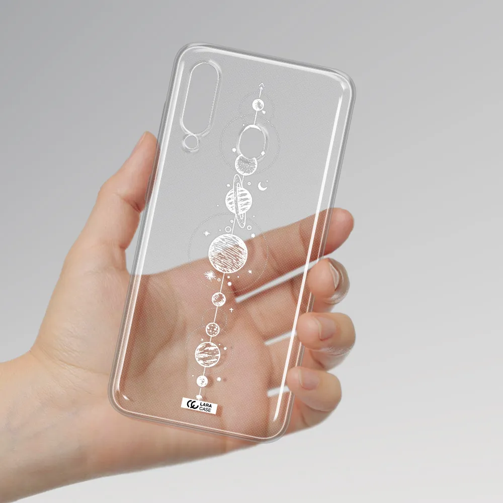 Solar System Line Art Samsung A60 Clear TPU Case