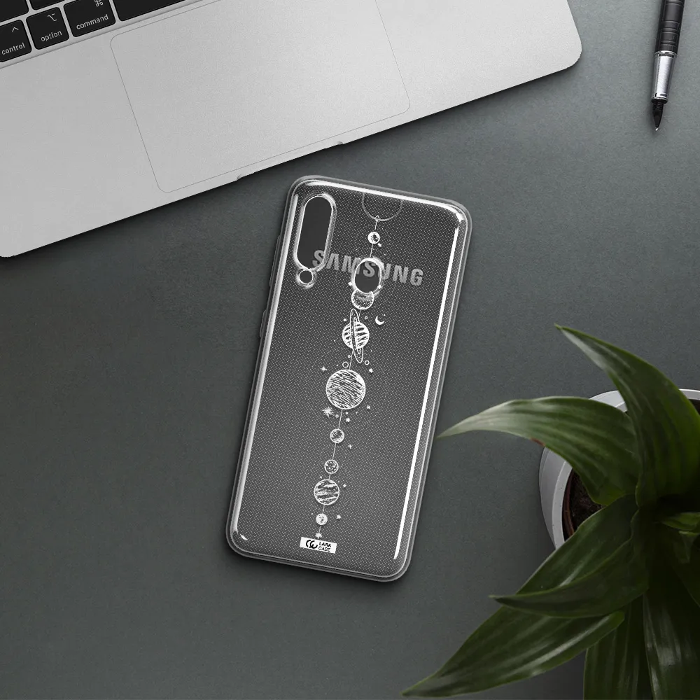 Solar System Line Art Samsung A60 Clear TPU Case