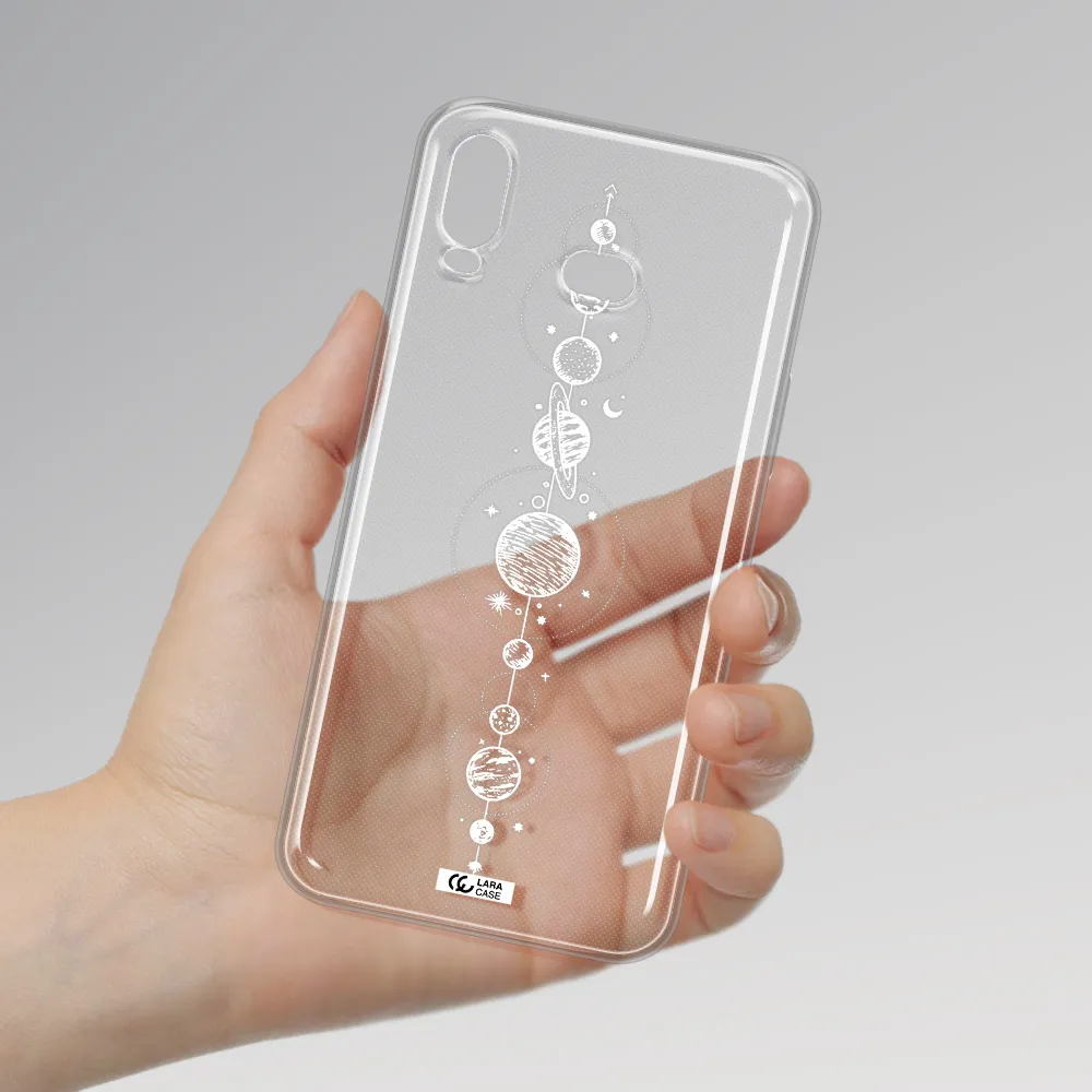 Solar System Line Art Samsung A6S Clear TPU Case