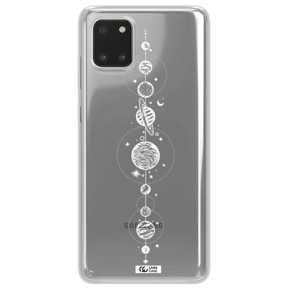Solar System Line Art Samsung A81 Clear TPU Case