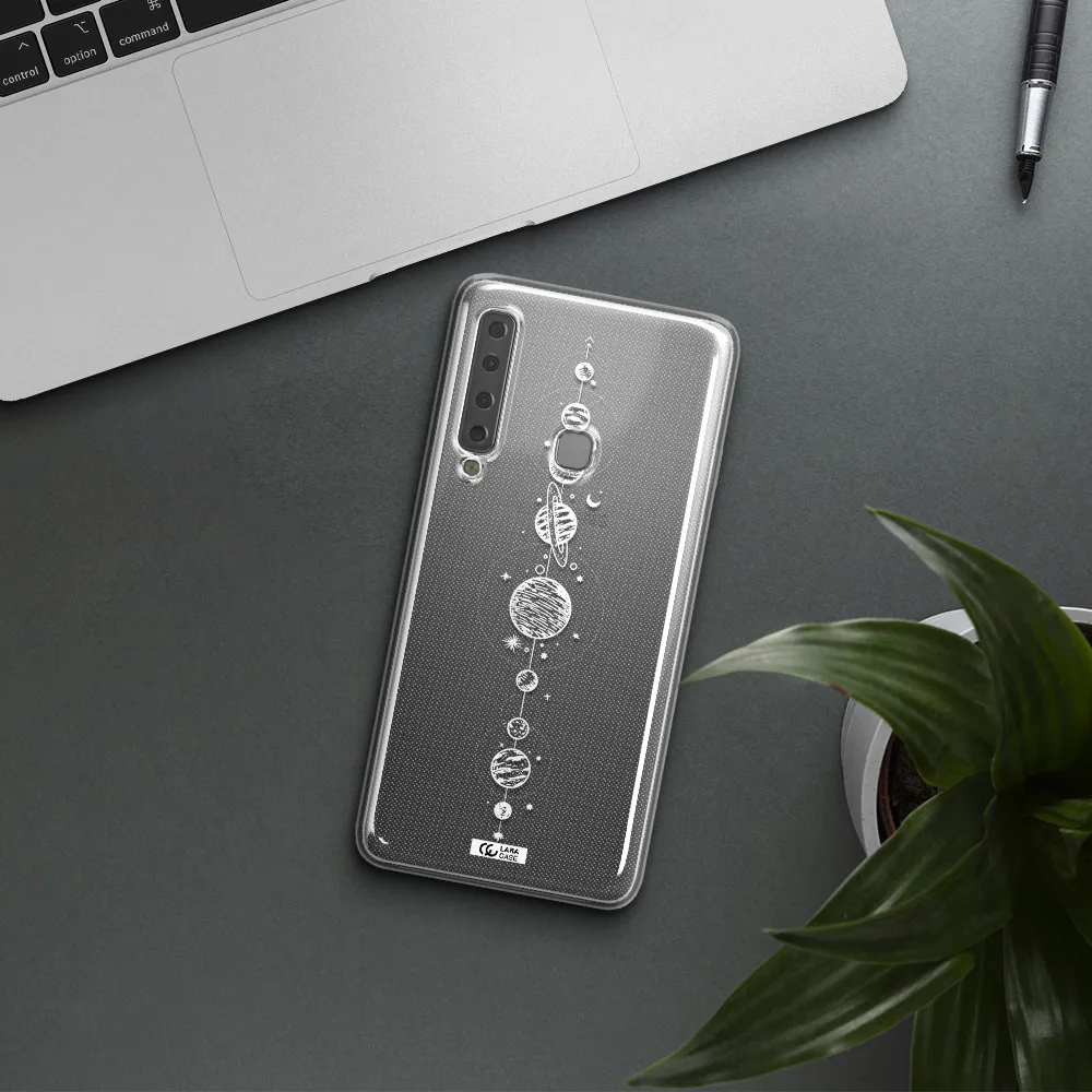 Solar System Line Art Samsung A9 2018 Clear TPU Case