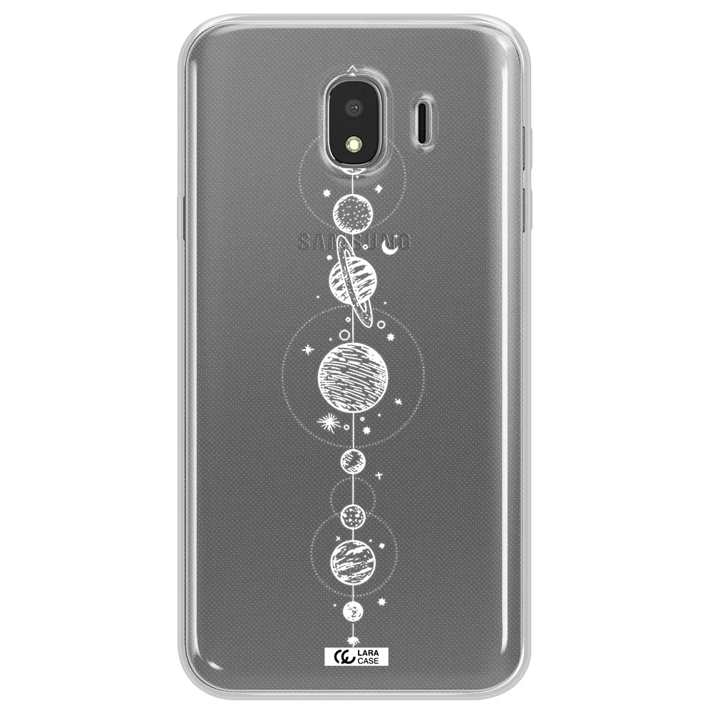 Solar System Line Art Samsung J4 Clear TPU Case