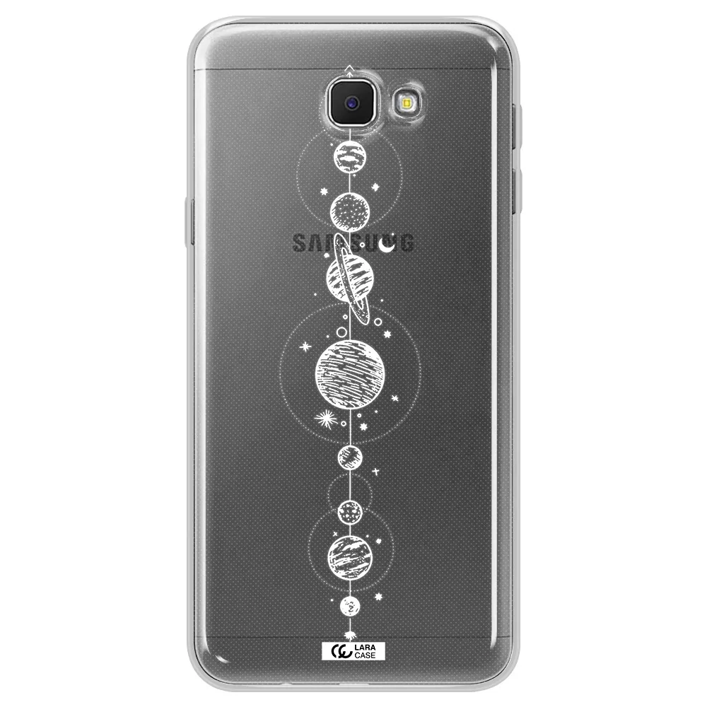 Solar System Line Art Samsung J5 Prime Clear TPU Case
