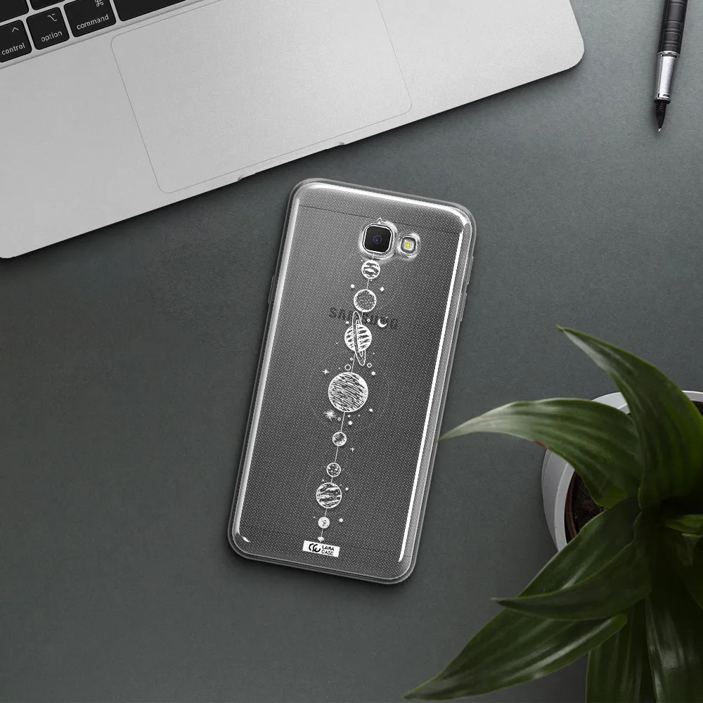 Solar System Line Art Samsung J5 Prime Clear TPU Case