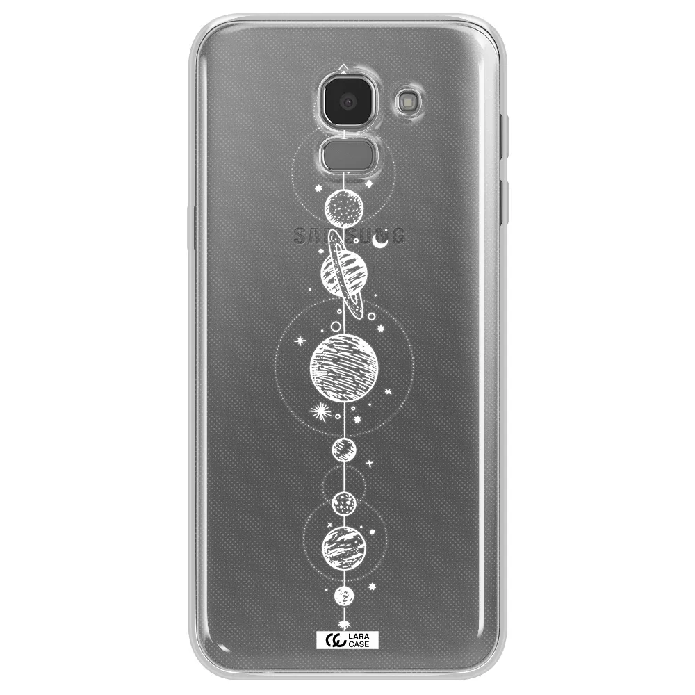 Solar System Line Art Samsung J6 Clear TPU Case