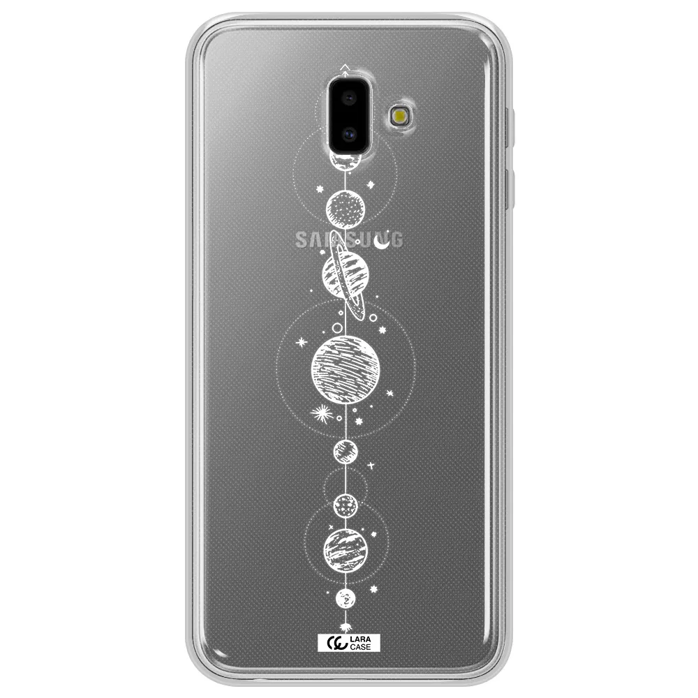 Solar System Line Art Samsung J6 Plus Clear TPU Case