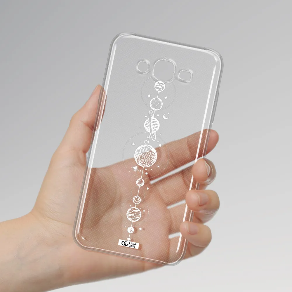 Solar System Line Art Samsung J7 2015 Clear TPU Case