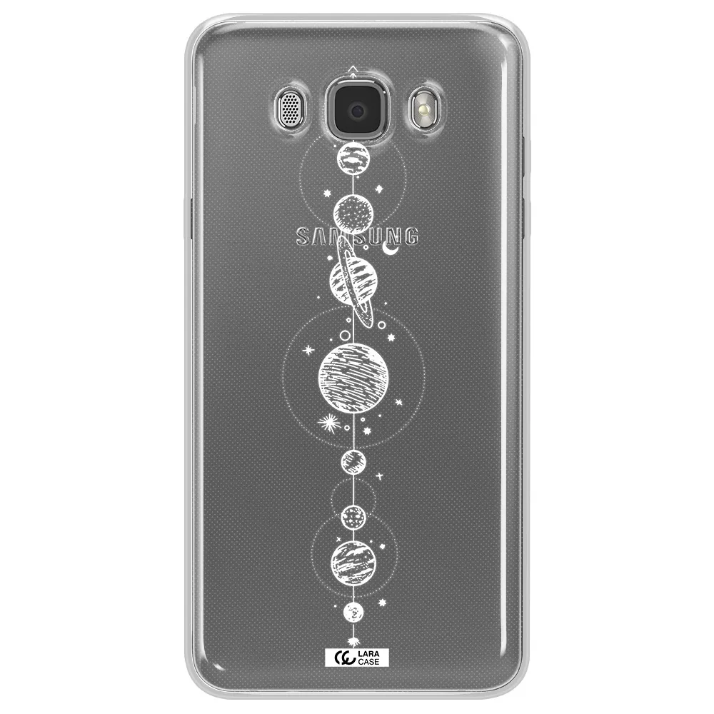Solar System Line Art Samsung J7 2016 Clear TPU Case