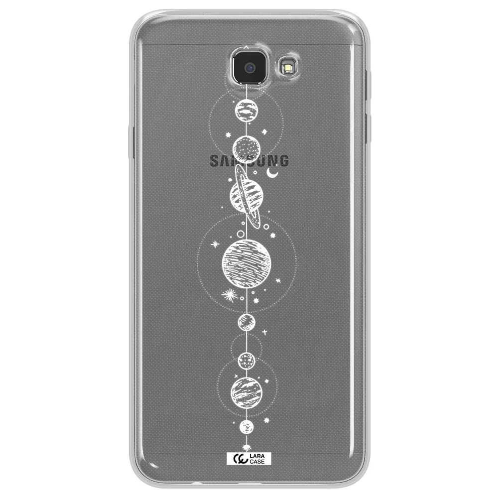 Solar System Line Art Samsung J7 Prim Clear TPU Case