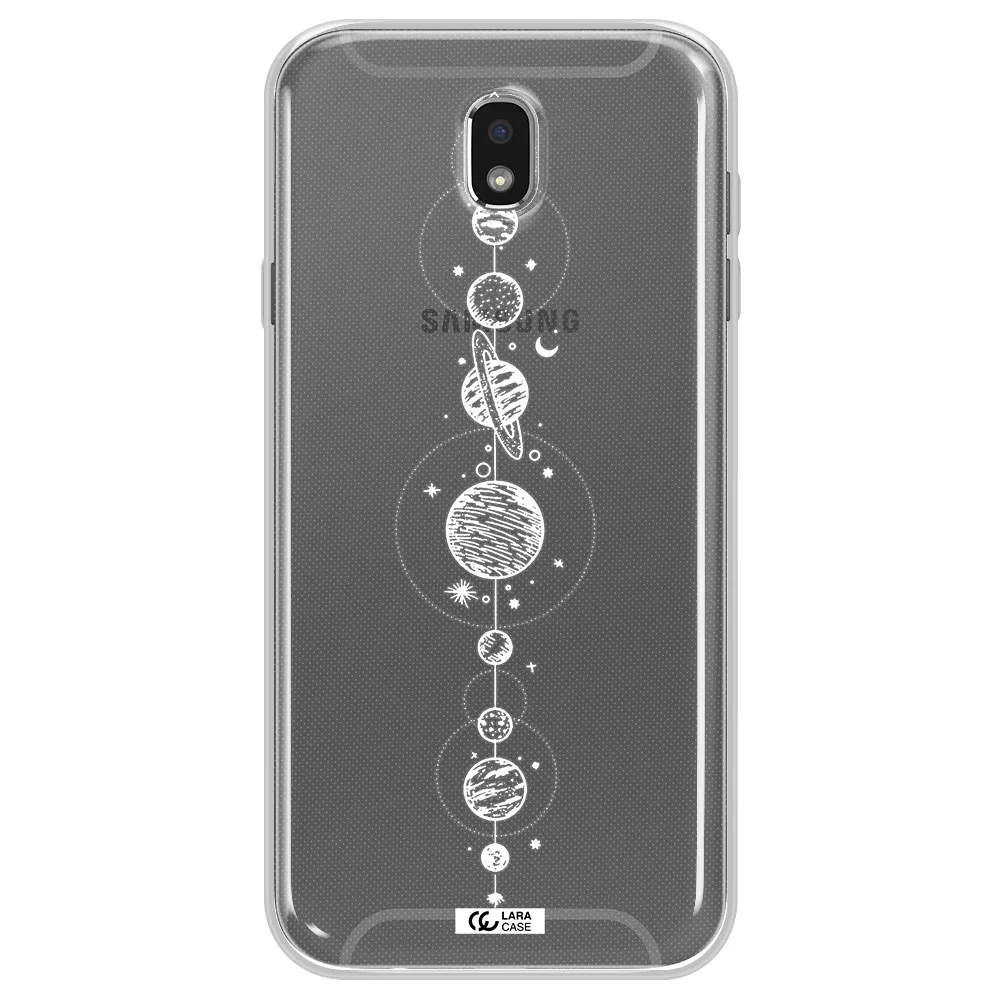 Solar System Line Art Samsung J7 Pro Clear TPU Case