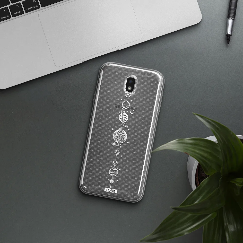 Solar System Line Art Samsung J7 Pro Clear TPU Case