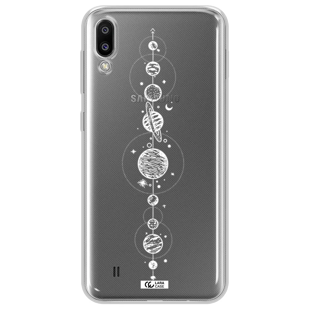 Solar System Line Art Samsung M10 Clear TPU Case