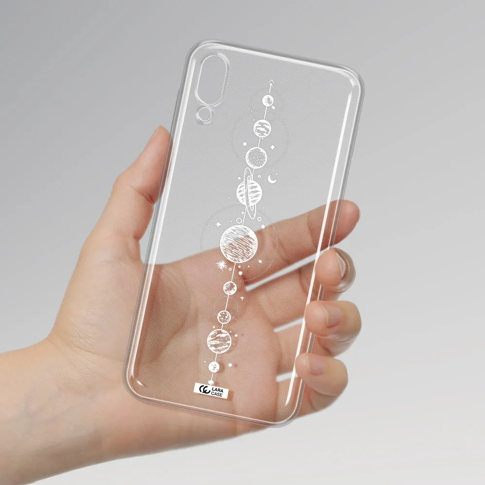 Solar System Line Art Samsung M10 Clear TPU Case