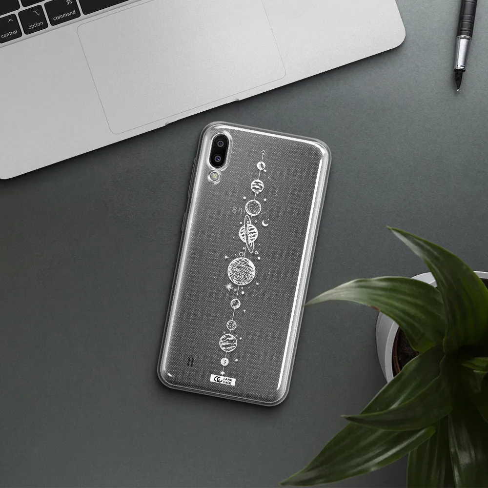 Solar System Line Art Samsung M10 Clear TPU Case