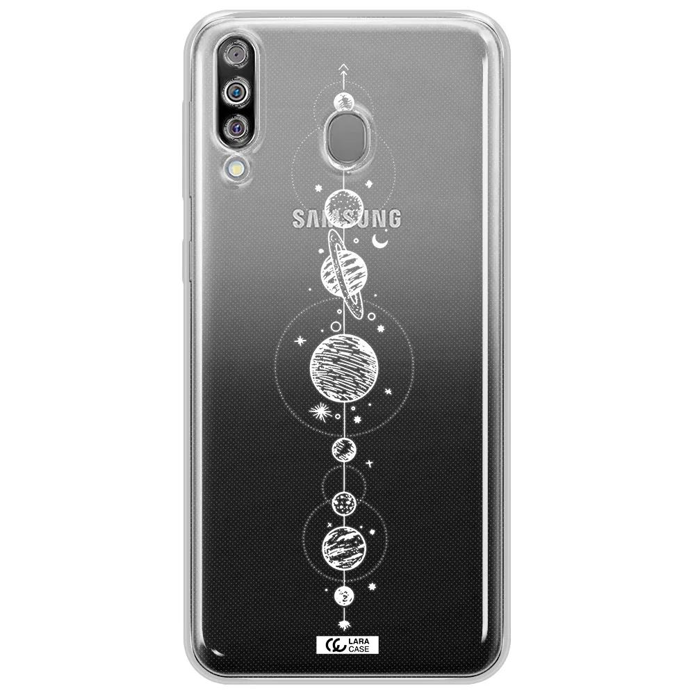 Solar System Line Art Samsung M30 Clear TPU Case