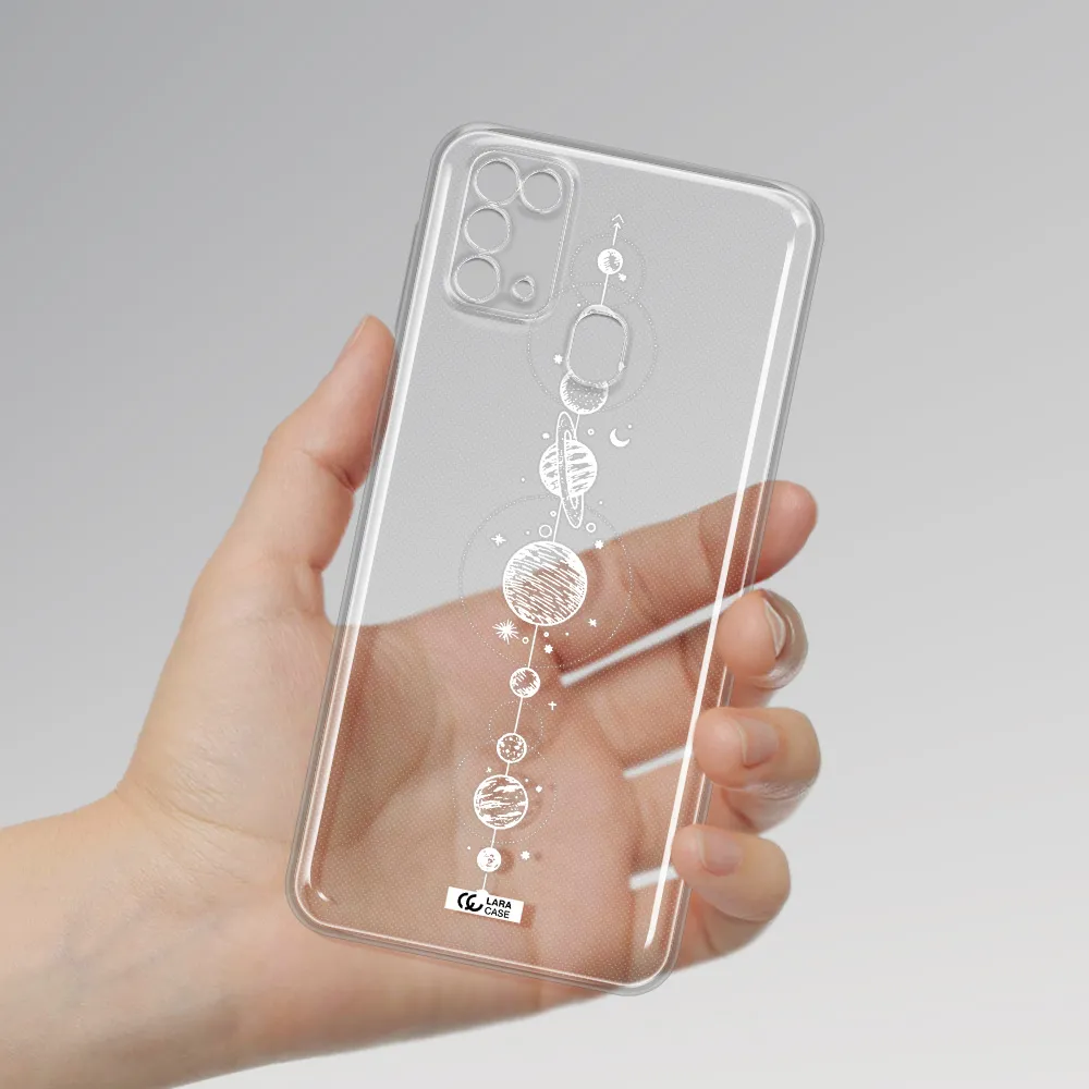 Solar System Line Art Samsung M31 Clear TPU Case