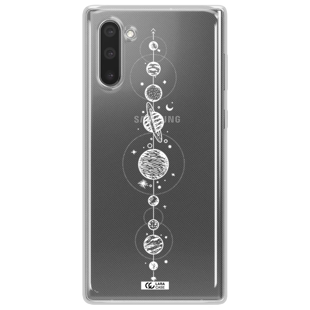 Solar System Line Art Samsung Note 10 Clear TPU Case