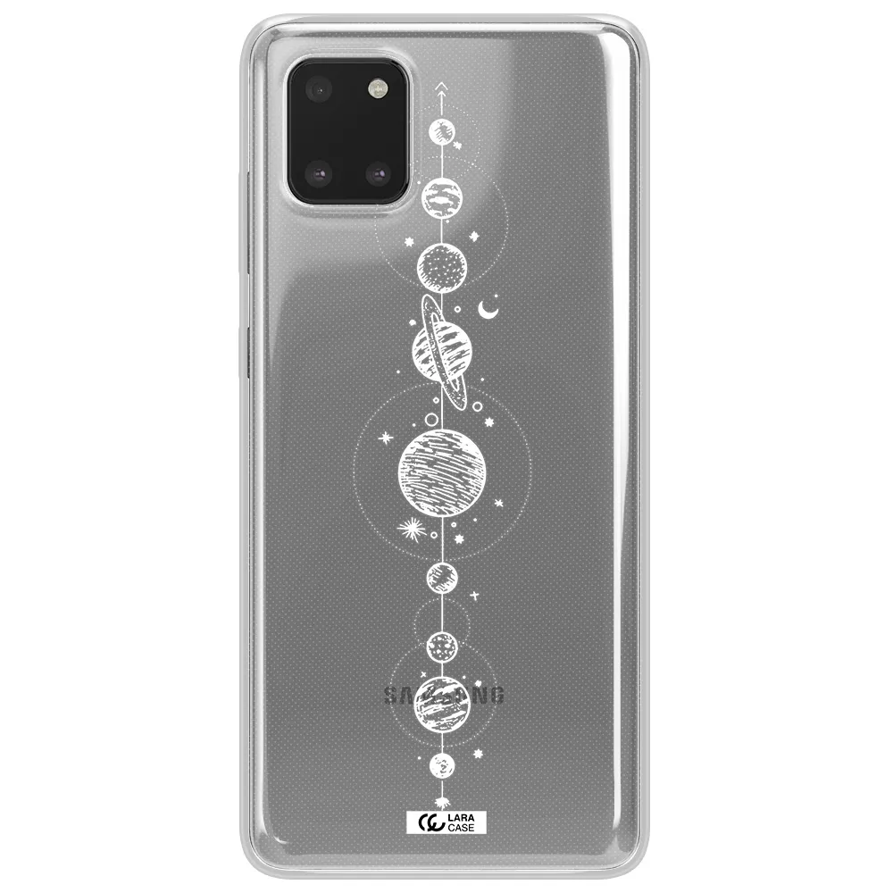 Solar System Line Art Samsung Note 10 Lite Clear TPU Case