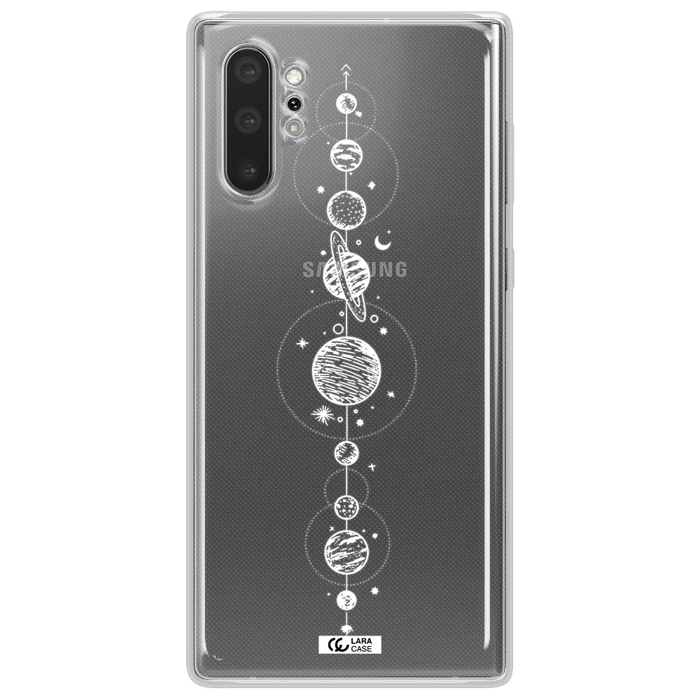 Solar System Line Art Samsung Note 10 Plus Clear TPU Case