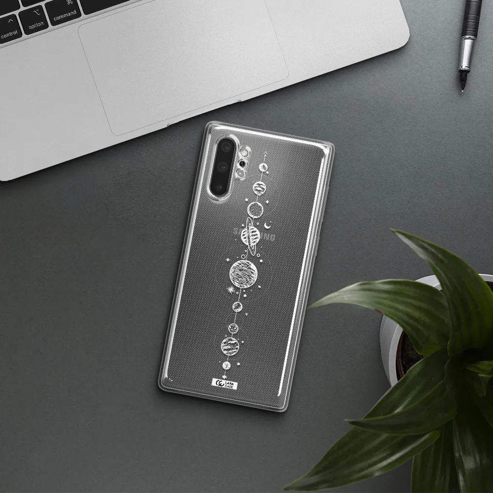 Solar System Line Art Samsung Note 10 Plus Clear TPU Case