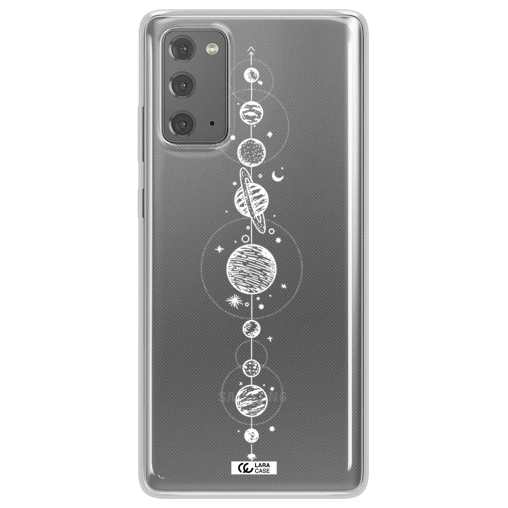 Solar System Line Art Samsung Note 20 Clear TPU Case