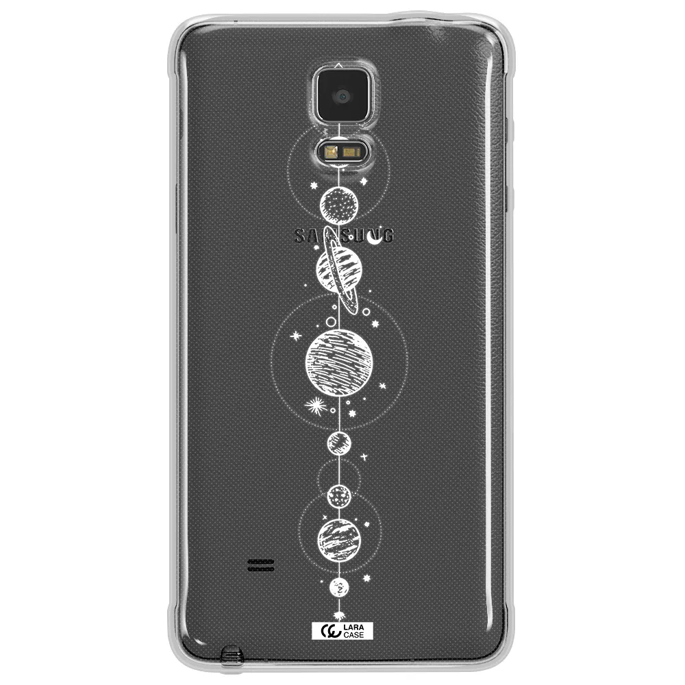 Solar System Line Art Samsung Note 4 Clear TPU Case
