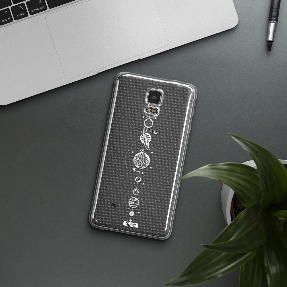 Solar System Line Art Samsung Note 4 Clear TPU Case