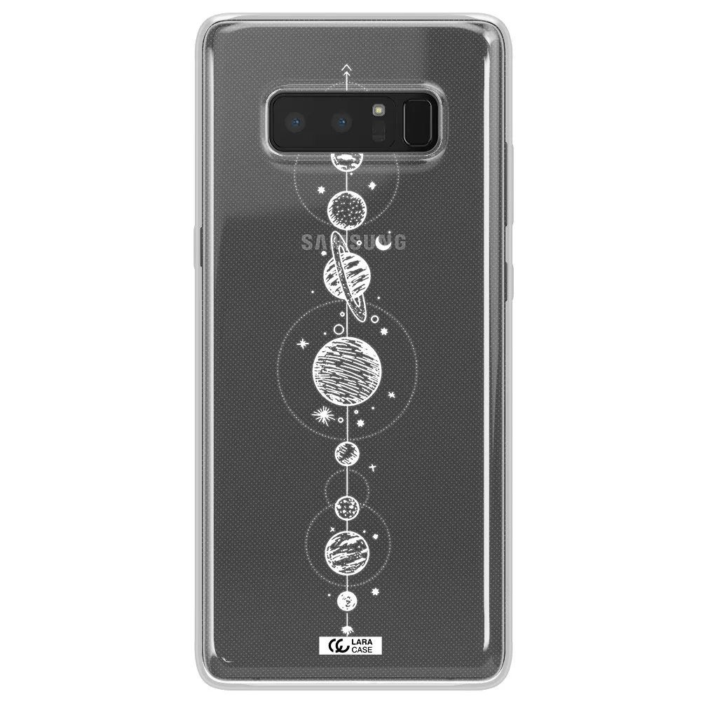 Solar System Line Art Samsung Note 8 Clear TPU Case