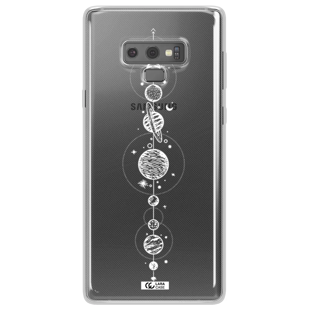 Solar System Line Art Samsung Note 9 Clear TPU Case
