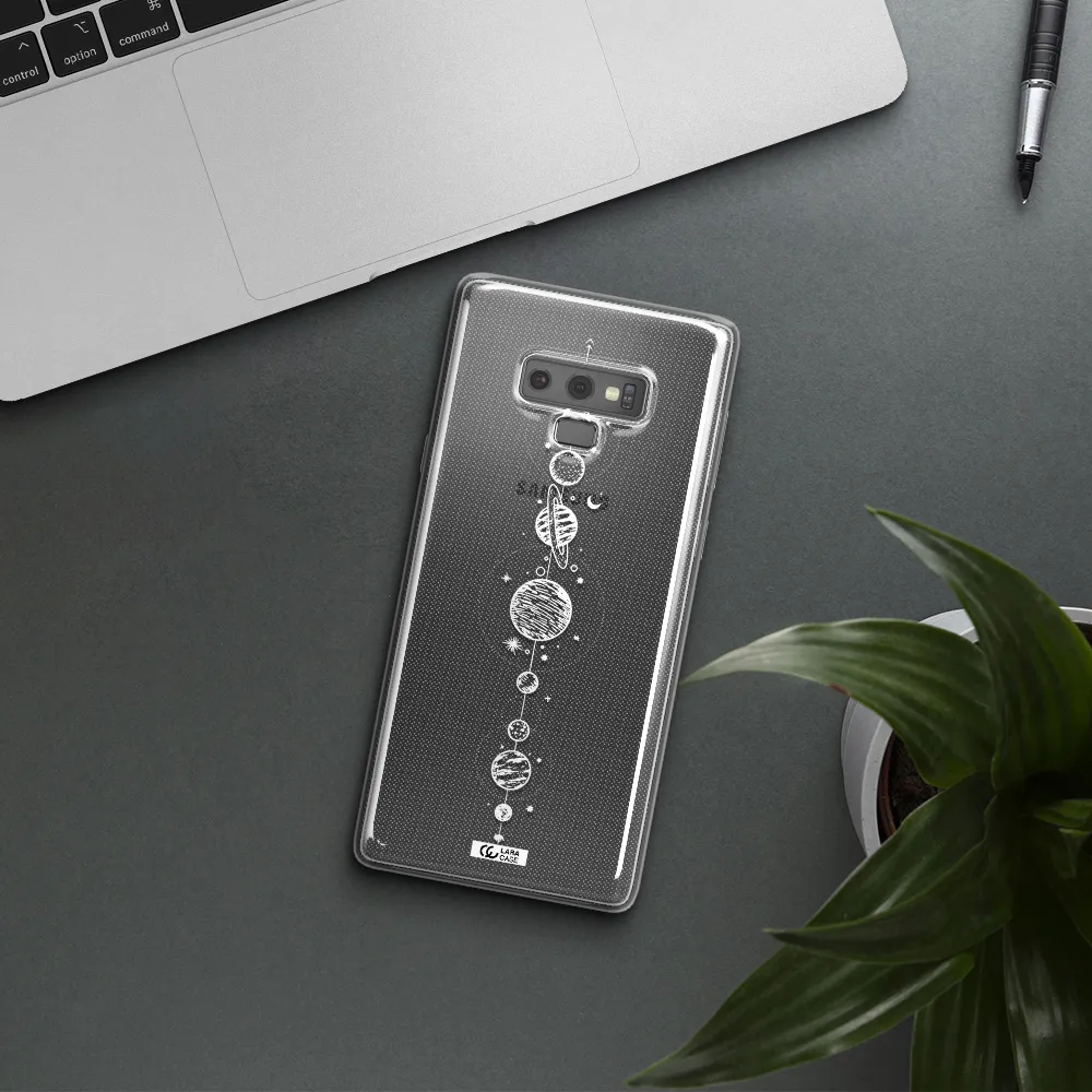 Solar System Line Art Samsung Note 9 Clear TPU Case