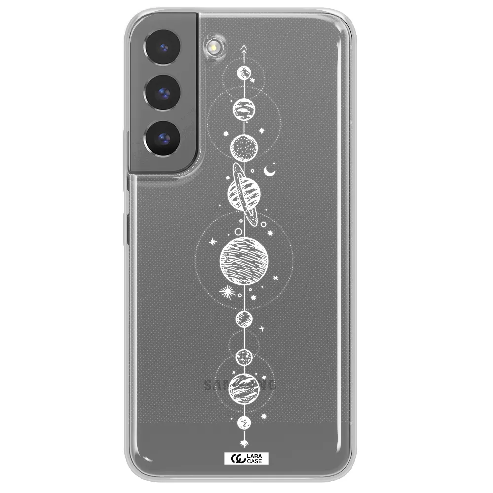 Solar System Line Art Samsung S 22 Clear TPU Case