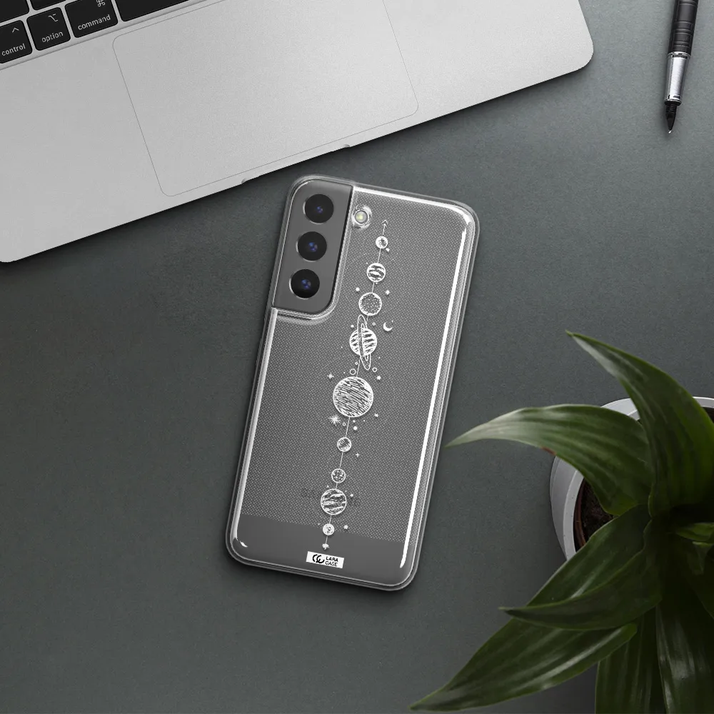 Solar System Line Art Samsung S 22 Clear TPU Case