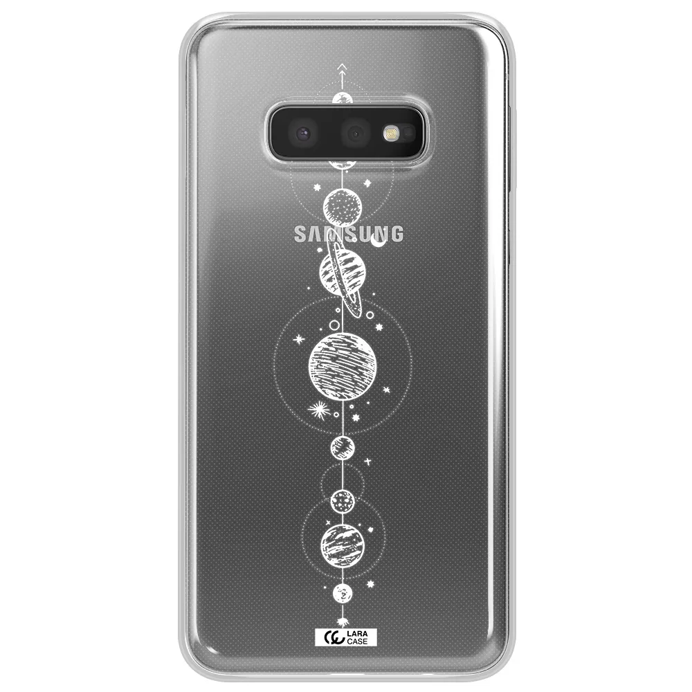 Solar System Line Art Samsung S10e Clear TPU Case