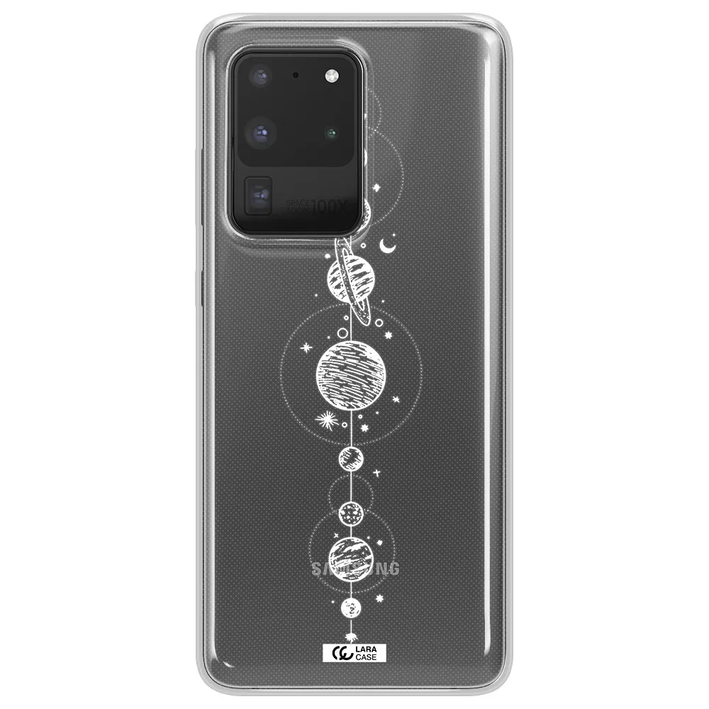 Solar System Line Art Samsung S20 Ultra Clear TPU Case