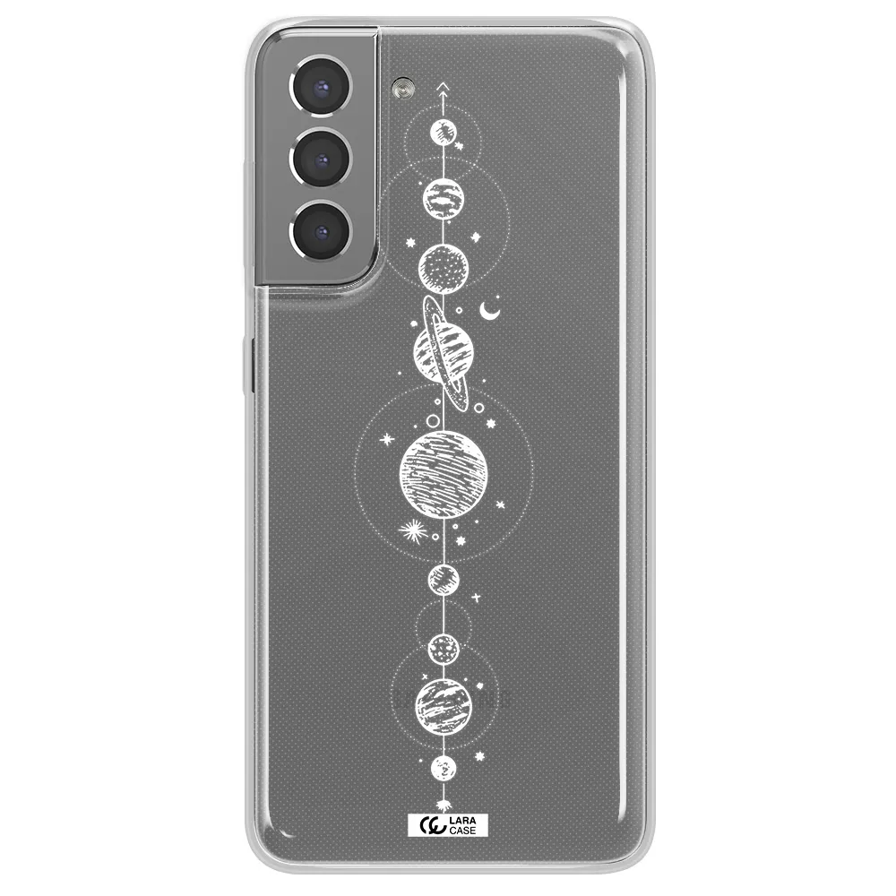 Solar System Line Art Samsung S21 Clear TPU Case