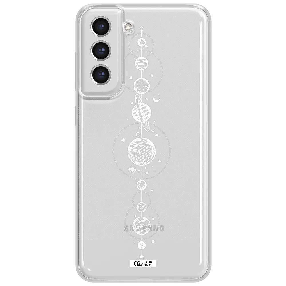 Solar System Line Art Samsung S21 Fe Clear Tpu Case