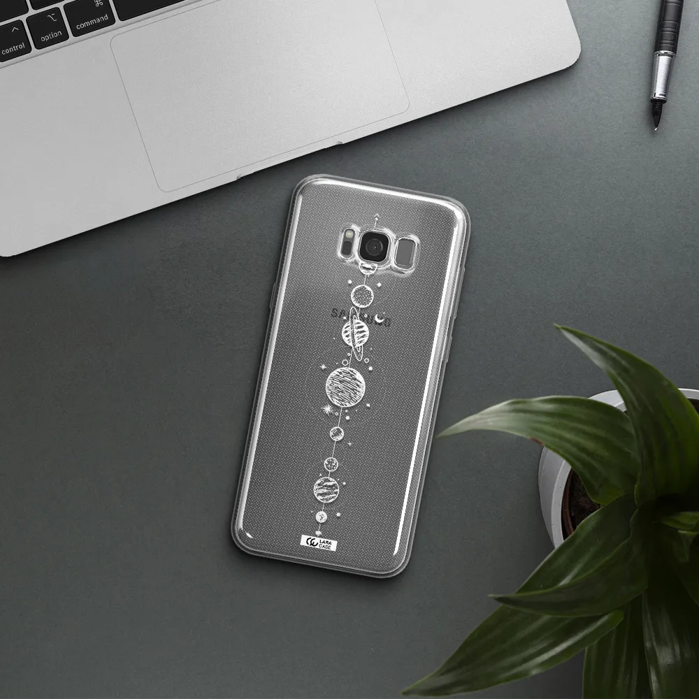 Solar System Line Art Samsung S8 Clear TPU Case